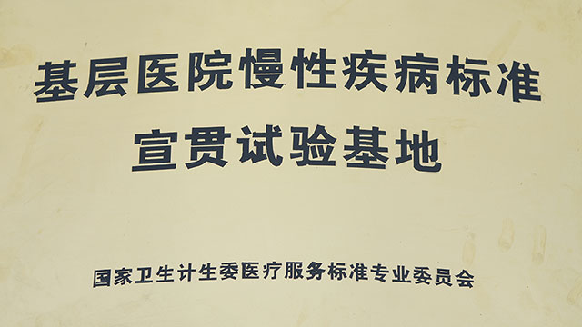 基层医院慢性疾病标准宣贯试验基地
