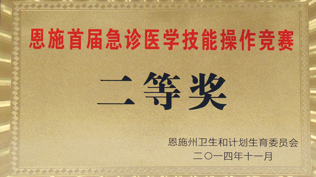 恩施州首届急诊医学技能操作竞赛二等奖