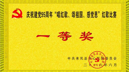 庆祝建党96周年“唱红歌、颂祖国、感党恩”红歌比赛一等奖