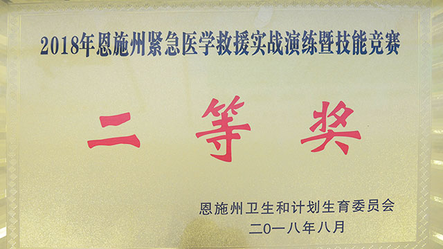 2018年恩施州紧急医学救援实战演练暨技能竞赛二等奖